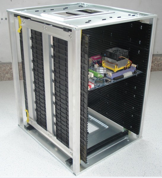 High Precision PCB Magazine Rack , ESD Storage Racks Zinc Coating Steel Material