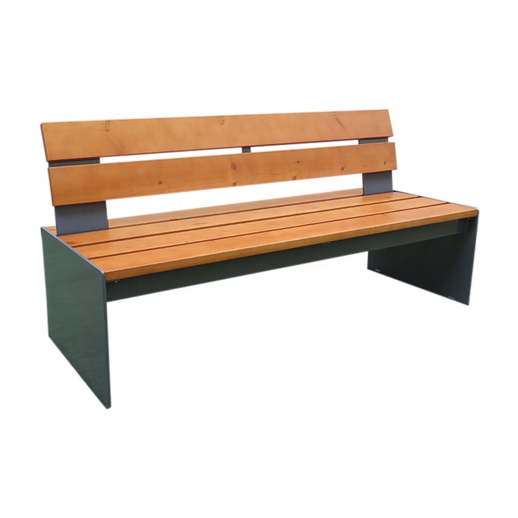 2020 New Design Metal Frame Wooden Seating Customized Park Bench Public Waiting Bench