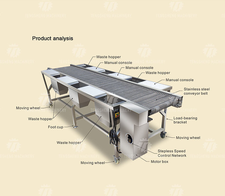 Customized Vegetable Processing Machine Fruit Sorting Table