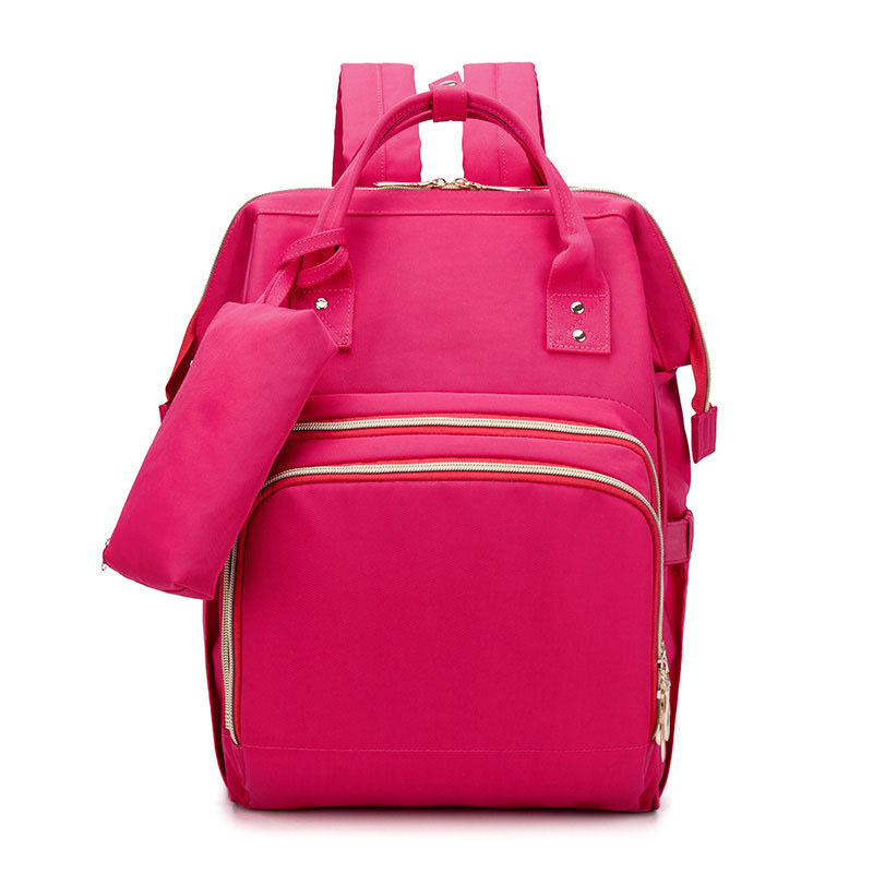 2022 High Quality Zipper Softback Mommy Diaper Bag Stroller Baby Care Waterproof USB Backpack