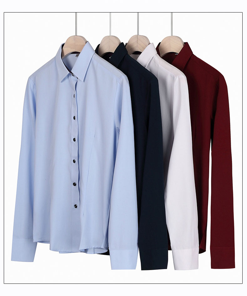 Solid Pattern Breathable 100% Cotton Long Sleeve Formal Dress Shirt for Men and Women