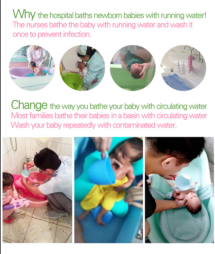 Mildewproof Air Baby Bath Tub Travel Foldable Shower Basin With Air Pump