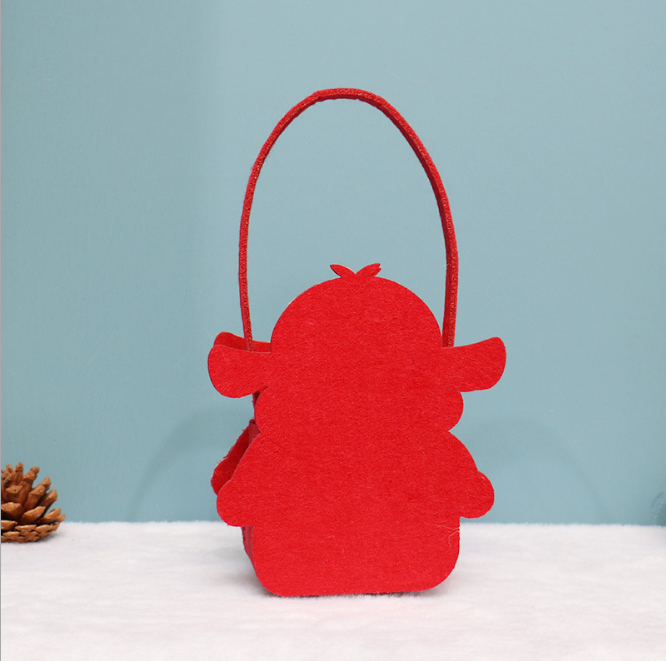 2021 new hot selling Christmas Santa felt tote bag reusable woman shopping bag handle bag for Christmas gift