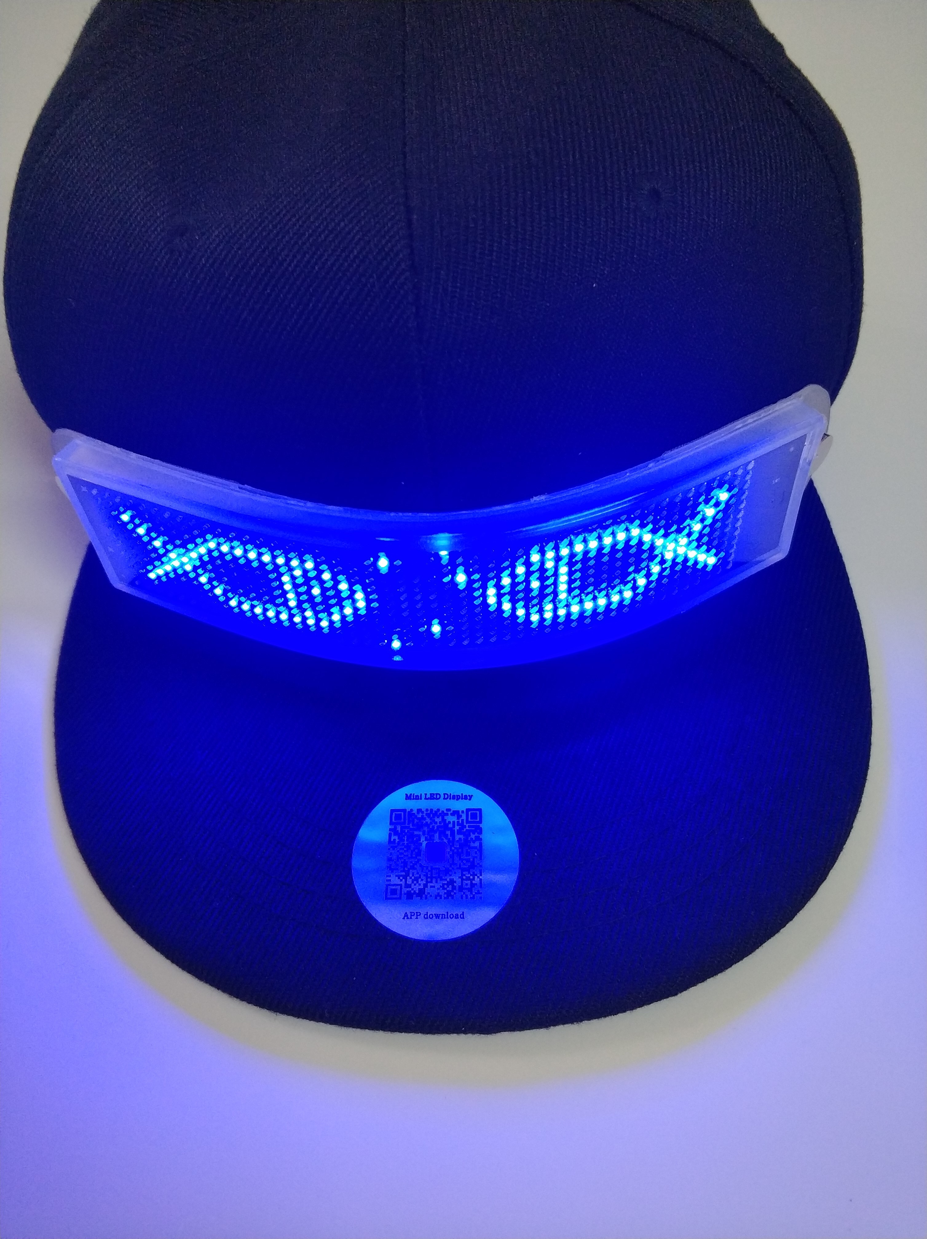 wholesale advertising LED gift rechargeable LED message cap for promotional LED Light up bluetooth hat setup by phone
