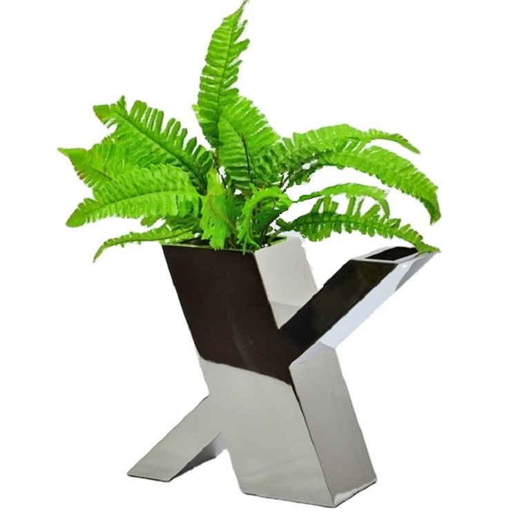 Home decor L shape metal flower pots geometry flower planter