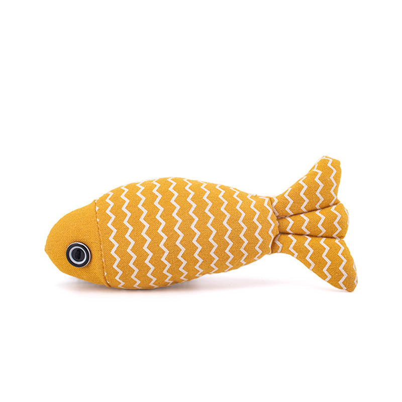 Plush Catnip Burlap Fish Toy – Durable Stimulation for Cats