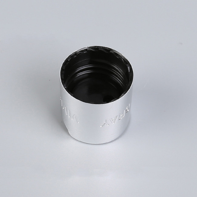 Shiny Silver Aluminium Shampoo Push Disc Top Cap Tassel 28/410 Disc Top Caps