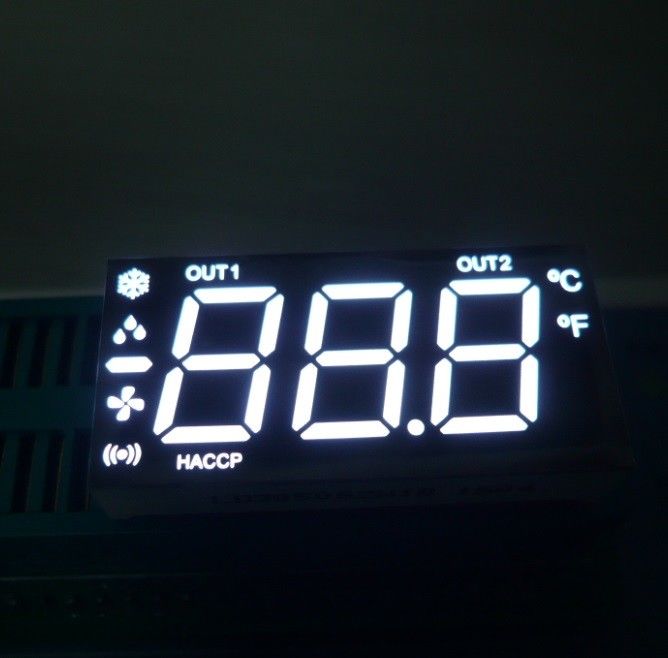 Multiplexed Triple Digit Seven Segment LED Display Ultra White For Heating / Cooling Control