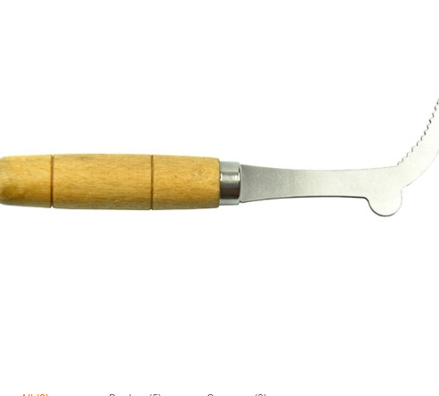 Special Hive Tool Curved Short Stainless Steel uncapping knife With Wooden Handle