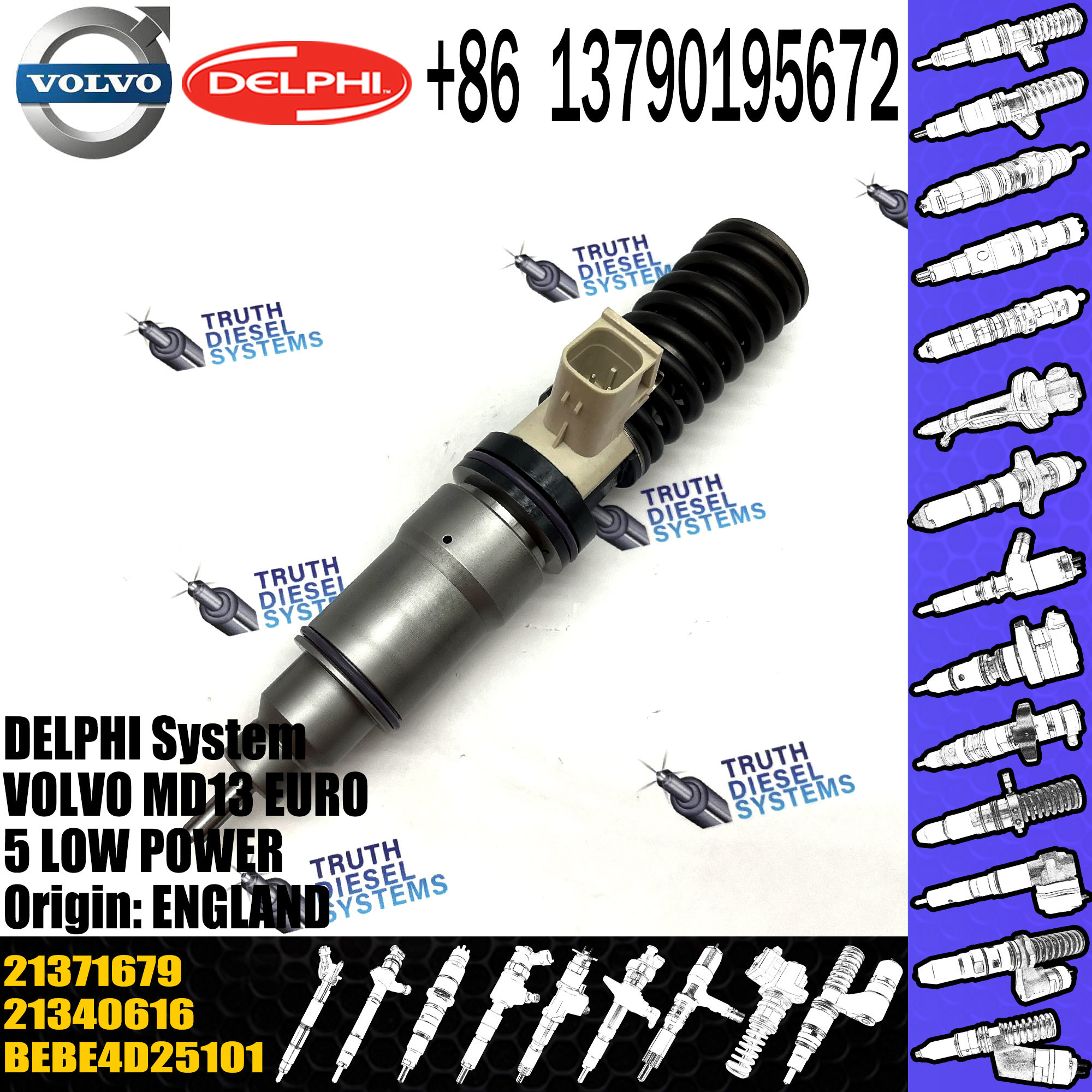 New Diesel Fuel Injector 21340616 BEBE4D25001 21340616 21371679 85003268 For VOL Injector D13C