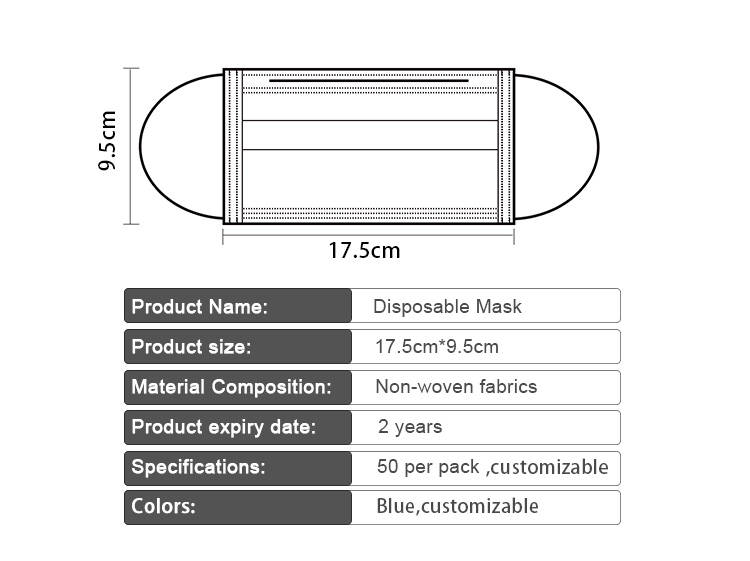 Disposable Surgical Face Masks Skin Friendly Bottom Non Woven Material