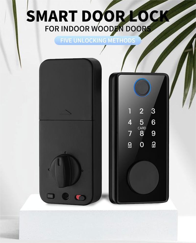 Fingerprint Deadbolt Door Lock High Security Biometric Password Unlock Smartphone Remote Control Access