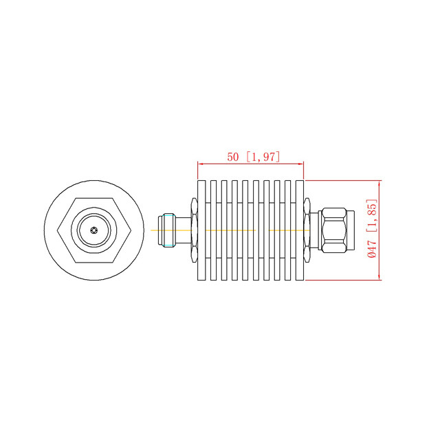 DC-4000MHz 10W Attenuator N Male To N Female