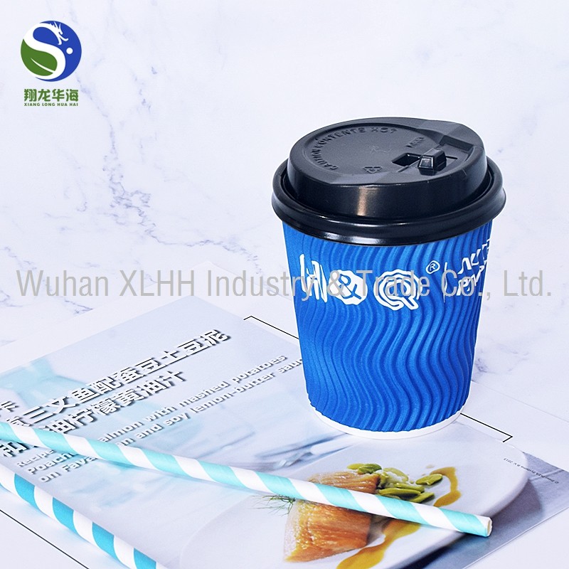 Degradable Ripple Coffee Cups Kraft Paper Ripple Hot Cups Environmentally Friendly