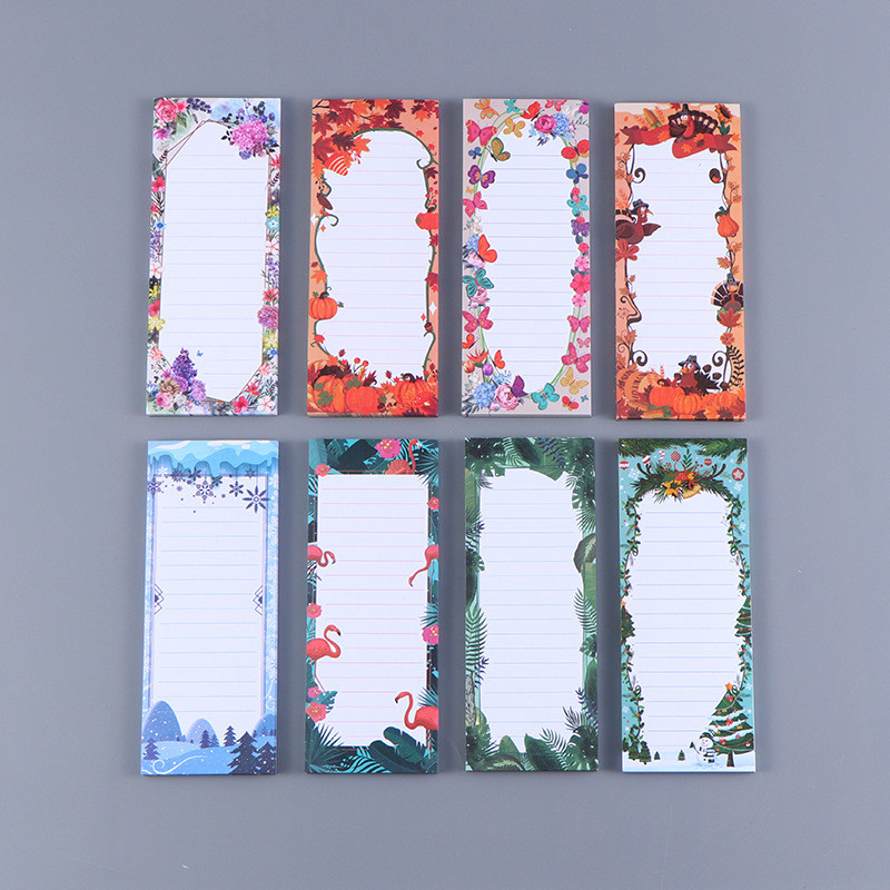 Personalized Floral Magnetic Fridge Notepads Sticky Refrigerator To Do List