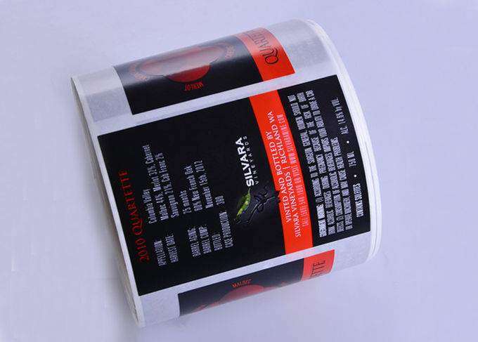 Custom cmyk glossy varnishing spot UV wine bottle packaging sheet roll labels printing
