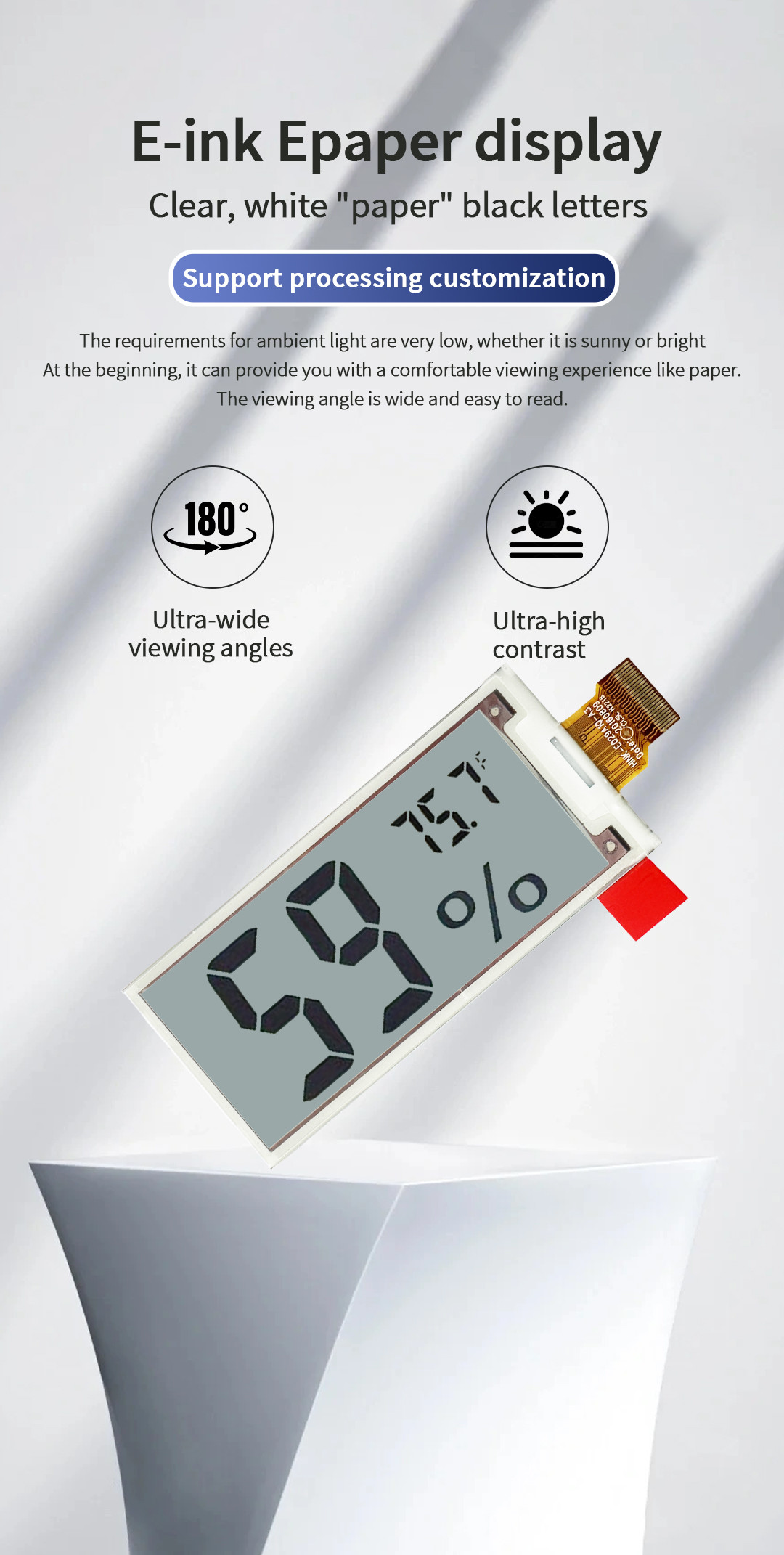 E Ink E Paper Display Module 2.9 Inch LCD Screen Rectangle