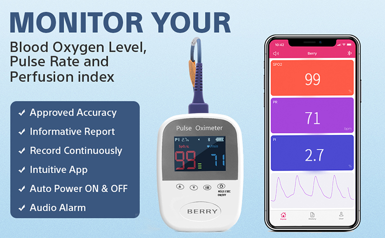 Fingertip Handheld Pulse Oximeter Plastic Material BM1000A