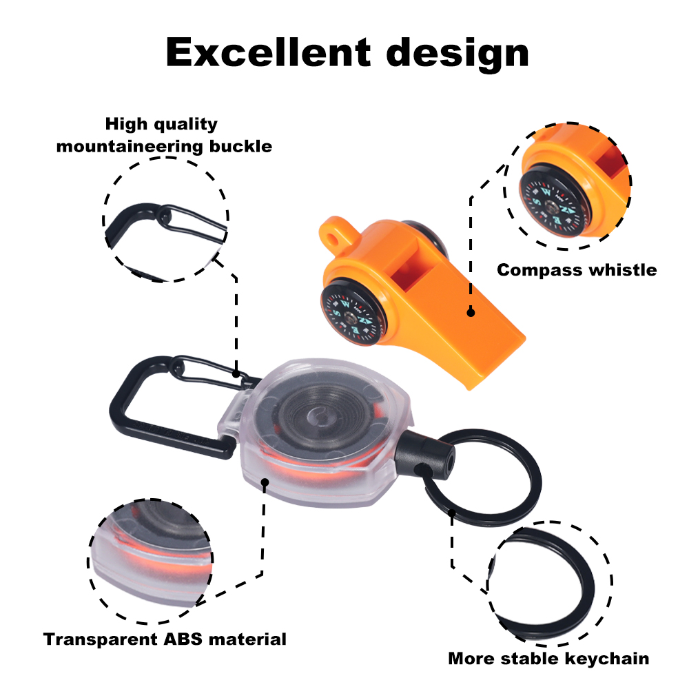 Deyi Badge Reel Sturdy And Durable Key Chain Steels Retractable Cord Key Ring Orange