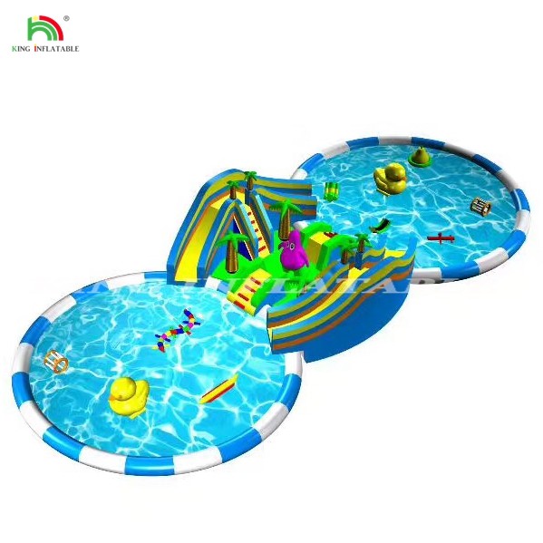 Amusement Park Inflatable Water Park Game Large Play Slide Children Playhouse Outdoor Playground Equipment