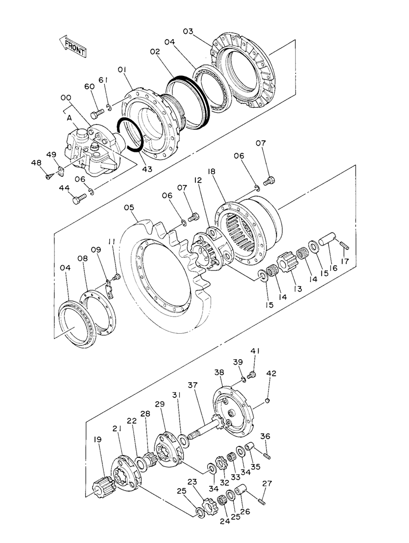 High Performance Excavator Gearbox EX100 EX120 Carrier Assembly 1009808/3033236/3034195