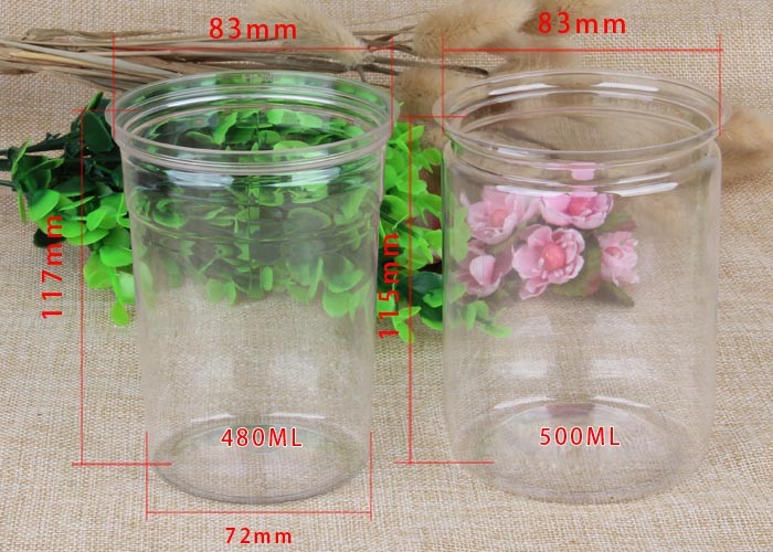 Plastic Packaging Tube Airtight Waterproof Clear Pet Jar With EOE Lid