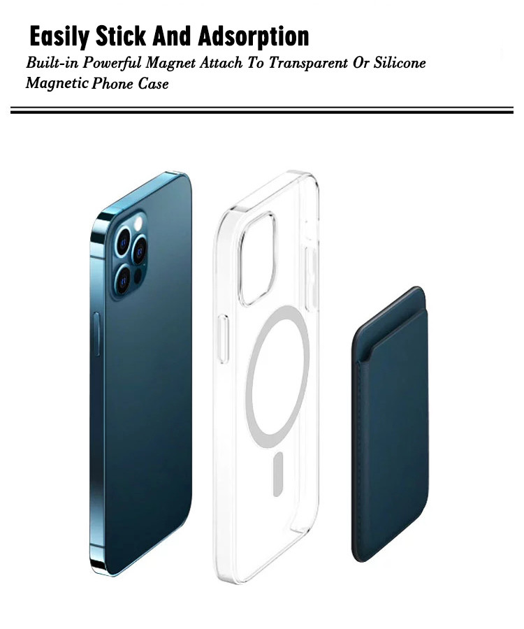 Custom Slim Magsafe Wallet Card Holder For Mobile Phone