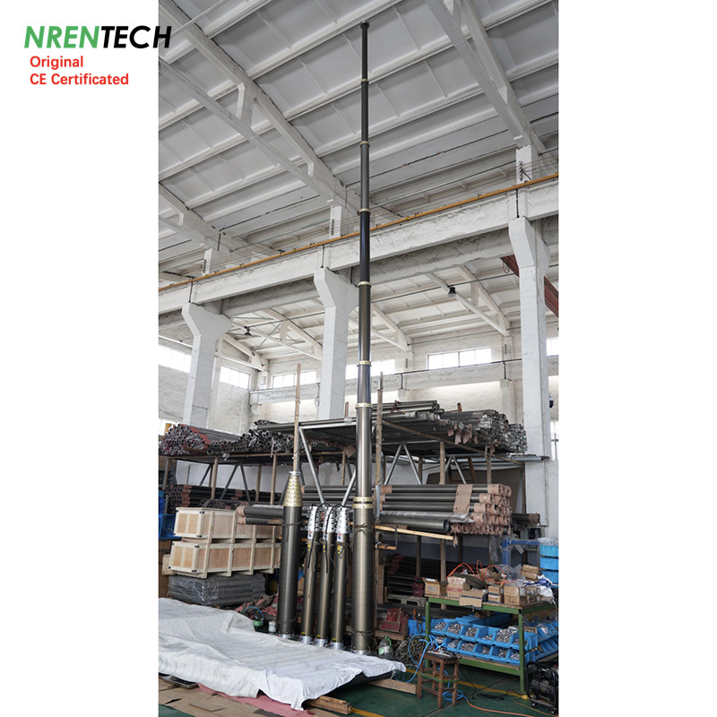 12m-150kg payload non-lockable pneumatic telescopic mast poles