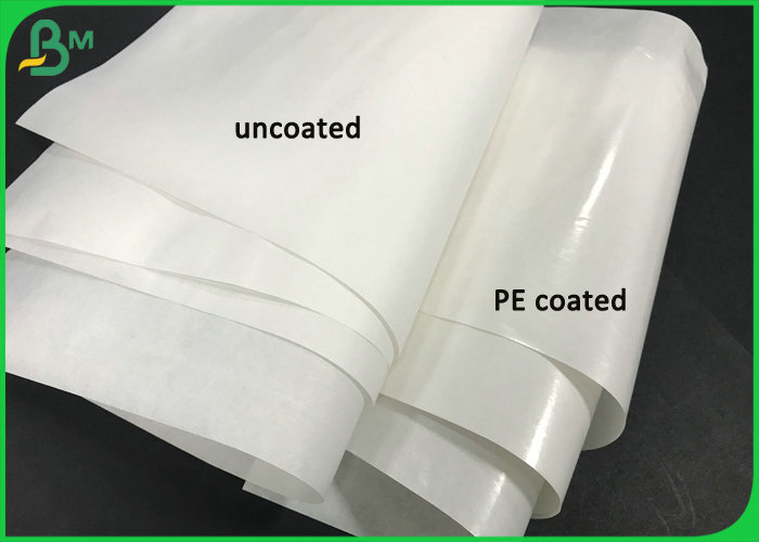 Food Packing 40g + 10g PE White Color Bleached Kraft Paper With Poly Laminated 