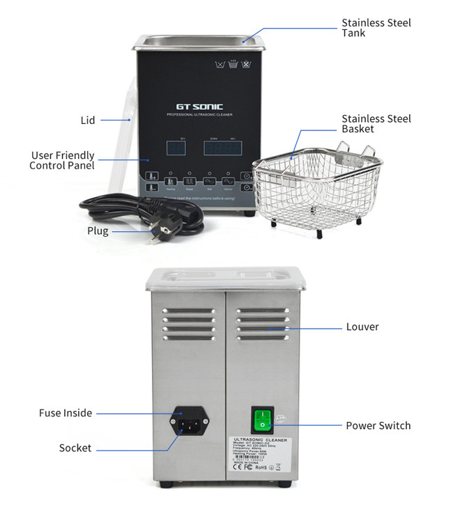 40kHz 50W 2L Ultrasonic Wash Tank GT SONIC D2 Adjustable Power