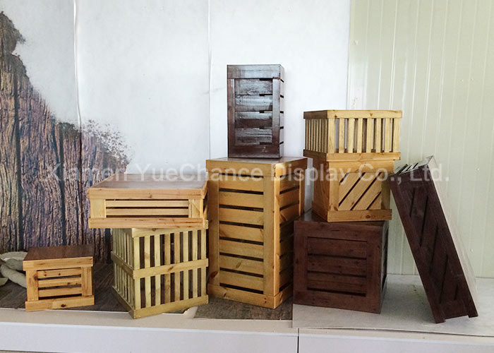 Window Display Decorations Custom Decorative Wood Crate Brand Store Decorative Props