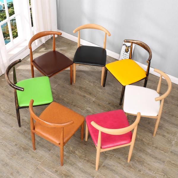Fashion Modern Dining Room Chairs , Colored Leather Dining Chairs With Wooden