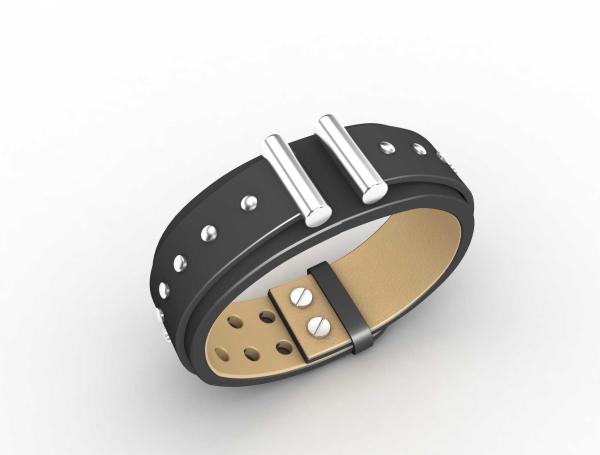 Top Quality Europe Fashion Stainless Steel Genuine Leather Silicone Bangle