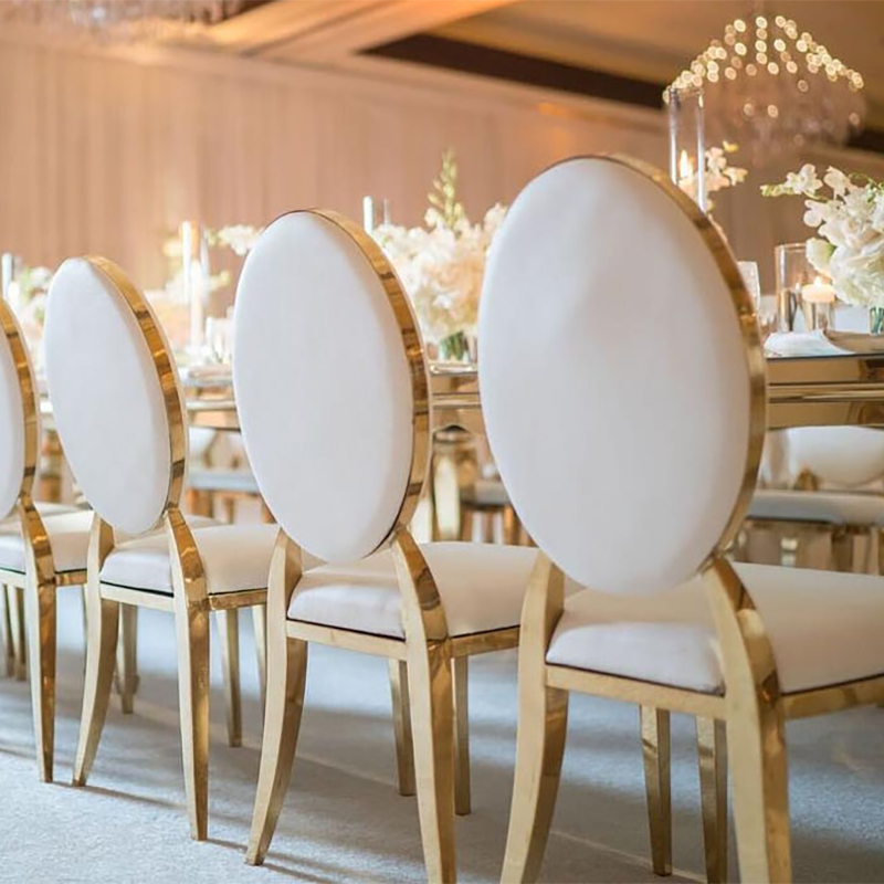 Aluminum Gold Banquet Chairs White Ballroom Chairs Customized