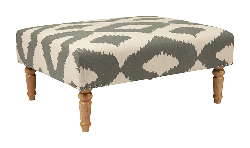 Home hotel upholstery furniture fabric fancy stool tufted ottoman ,oak wood with linen fabric