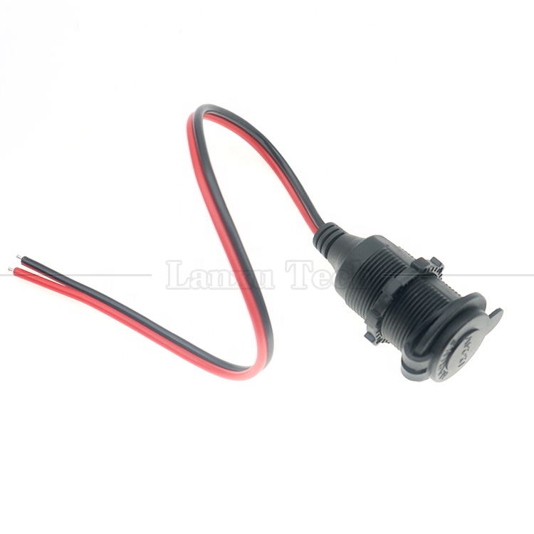Waterproof 12V 24V 16AWG DC Car Cigarette Lighter Female Socket Plug Power Adapter Extension Cable