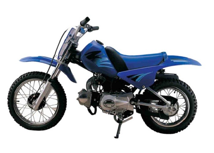 Blue Off Road And On Road Motorcycle 4 Stroke Engine Front Rear Drum