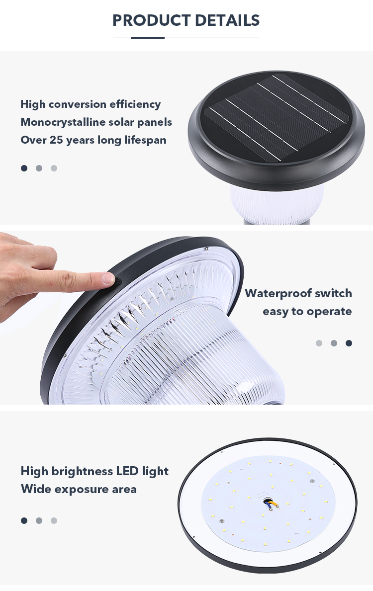 3000K 6000K LED Garden Solar Wall Light For Outdoor Step Fence