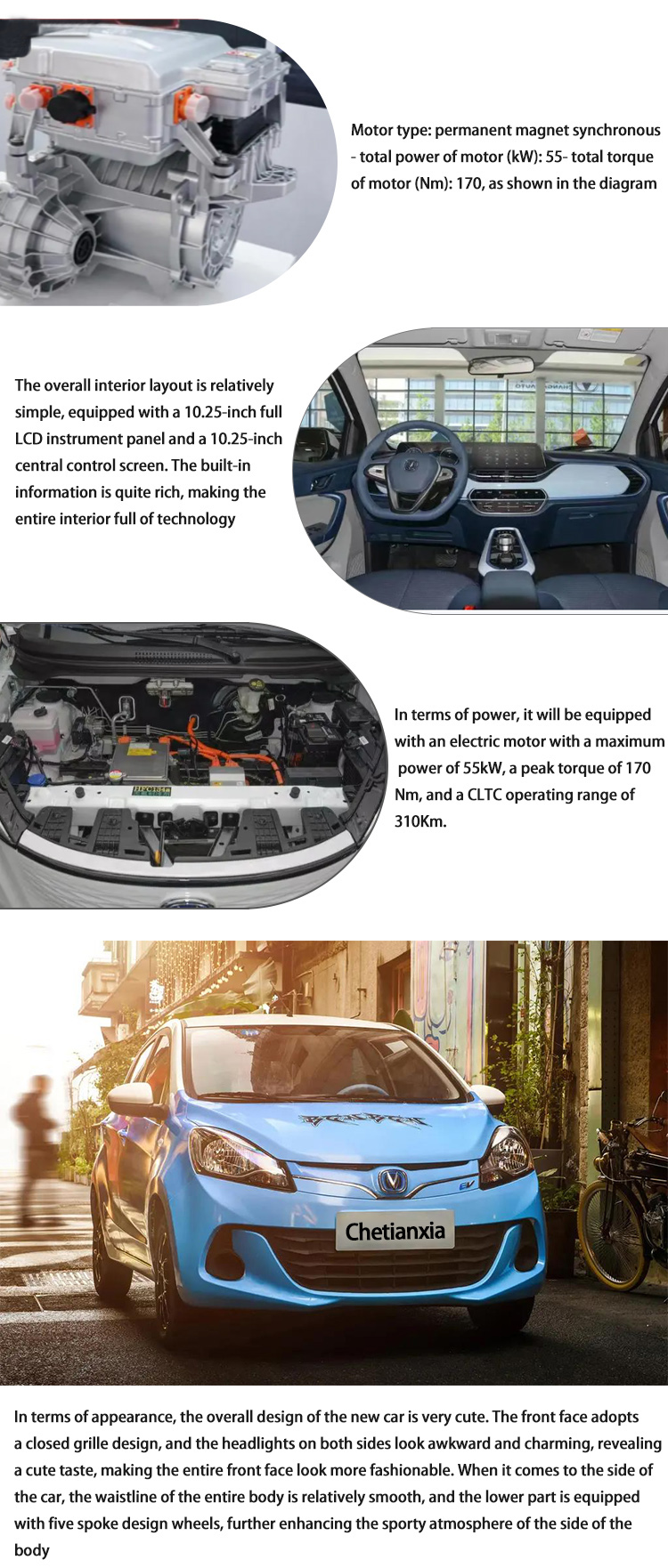 Modern Changan Used Car Sleek Design 100% Electric Vehicle Mini