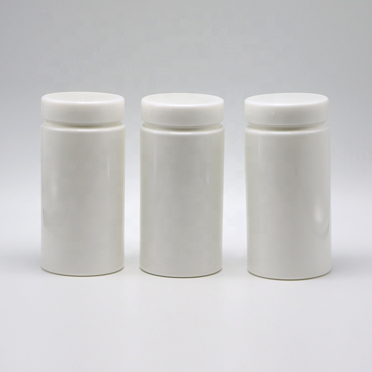 PE Plastic 200mL Straight Cylinder Shape Medicine Pharmacy Bottles with Aluminum Lids