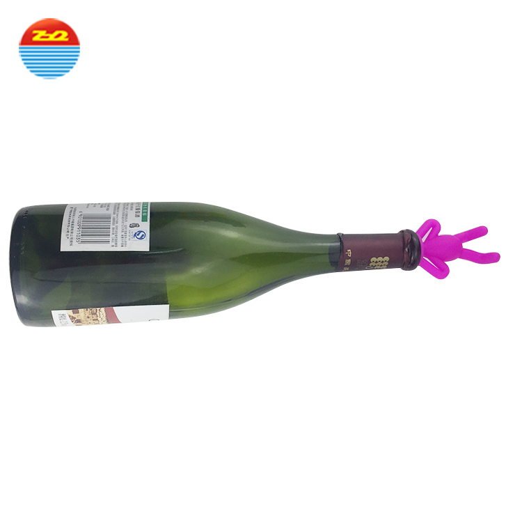 Non Spill Silicone Bar Accessories Decorative Wine Bottle Corks With Holder