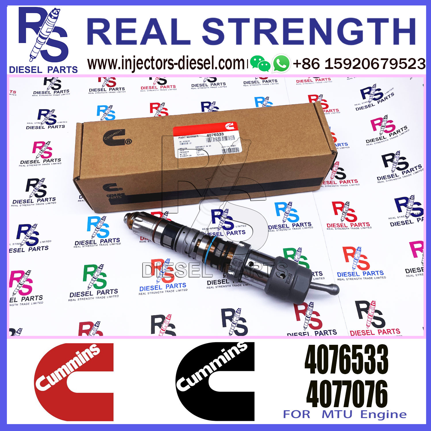 diesel common rail fuel injector 4326780 4088416 4076533 for cummins engine QSK60