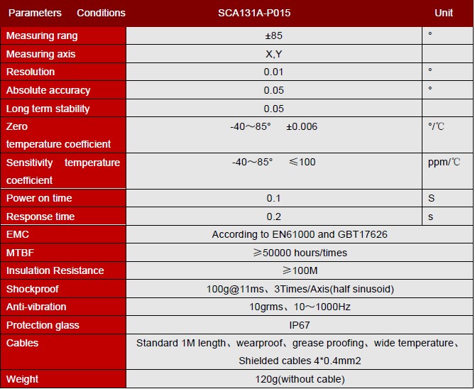 SCA131A Dual Axis EN61000 Digital Tilt Motion Sensor MCU 120g