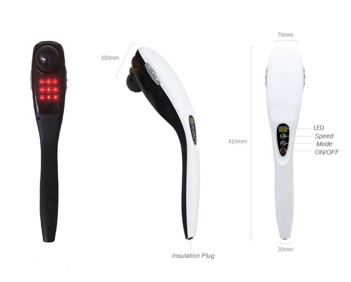 Matte Grey Rechargeable Magic Wand Massager Ce RoHs Approval Handheld Massage Stick