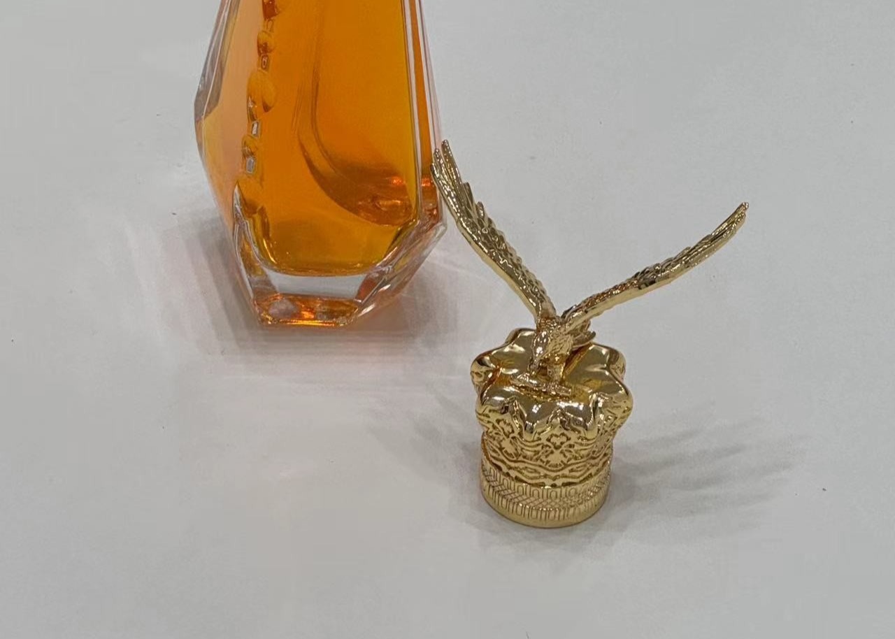 Metal Eagle Shaped Zamak Perfume Caps Zinc Alloy Glass Perfume Bottle Cap