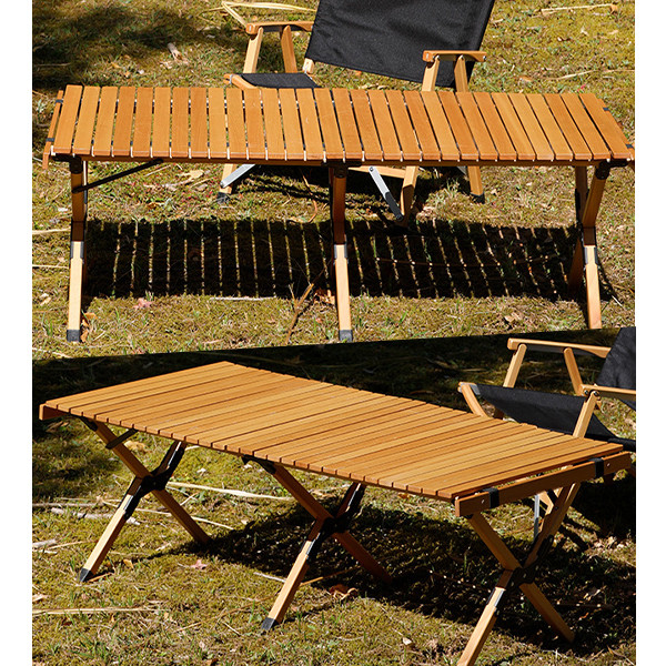 Beech Wood Foldable Camping Picnic Table Small Outdoor Table Camping Roll Up 4.70kg