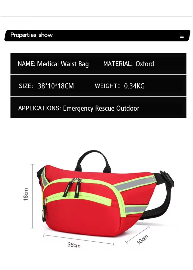 Waterproof Multifunctional Portable Emergency Nylon First Aid Medical Waist Bag For Athletes
