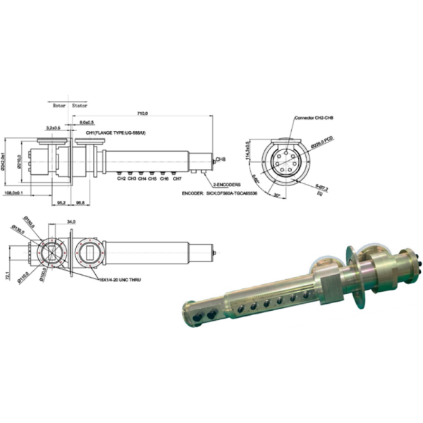 Waveguide Rotary Joint with IP65 Protection, 50 Million Revolutions Lifetime, and Aluminum Alloy Housing for Radar and Satellite Communication