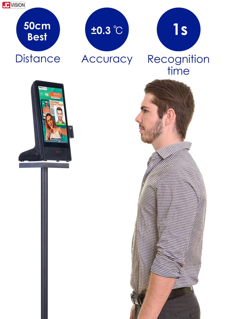 WiFi LCD Touch Screen Table Top Digital Signage With Temperature Detecting
