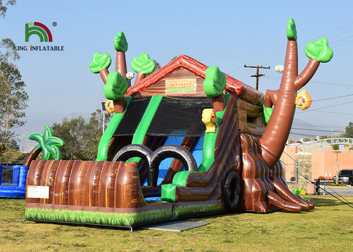 Forest Theme Kids Inflatable Dry Slide Jumping castle Dry Bouncer Commercial